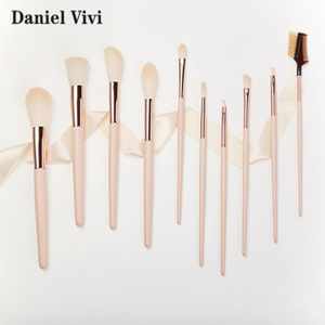 Wholesale 10pcs Custom Private Label Cute Pink Makeup Brush Set with Bag