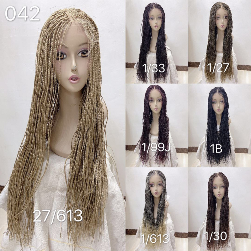 ready to ship hand made braided lace Japanese fiber synthetic braid wig