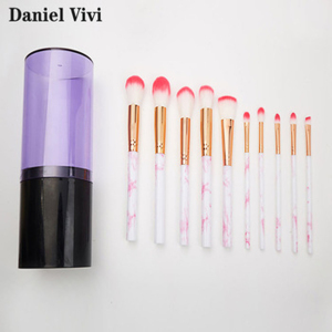 10 Pcs High Quality Private Lable Luxury Marble Began Makeup Brushes 