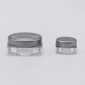 Cream Bottle Cream Clear Cylinder Plastic Cosmetic Cream Bottle jar With Black Screw Cap