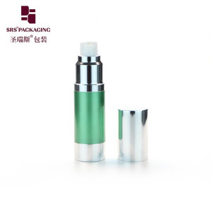 10ml 15ml 20ml 30ml green round shape plastic AS airless cosmetic container with airless dispense bottle