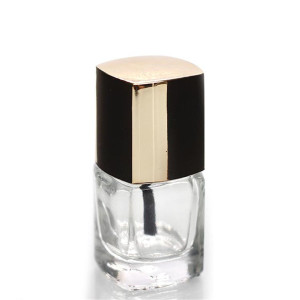 Luxury Square Custom Clear Empty Glass Nail Polish Bottle with Screw Cap