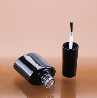 Black high quality 7ml glass uv polish container with brush