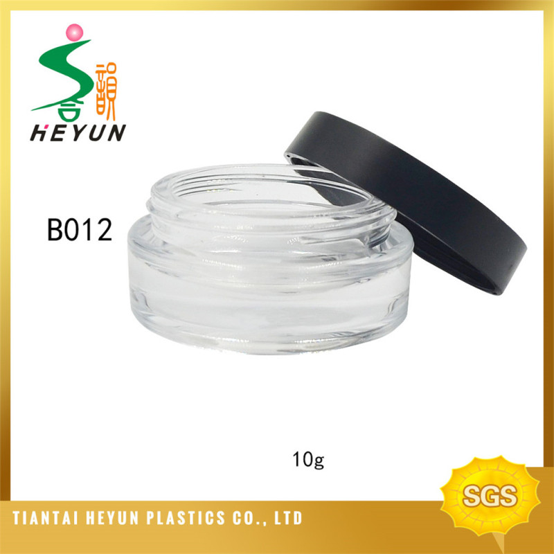 PET quality clear mini plastic jar, jar cosmetic color high cap, plastic cream jar container