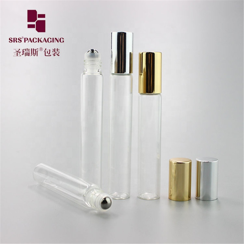 SRS packaging high quality 3ml 5ml 8ml 10ml 15ml roll on clear empty glass perfume essential oil bottle