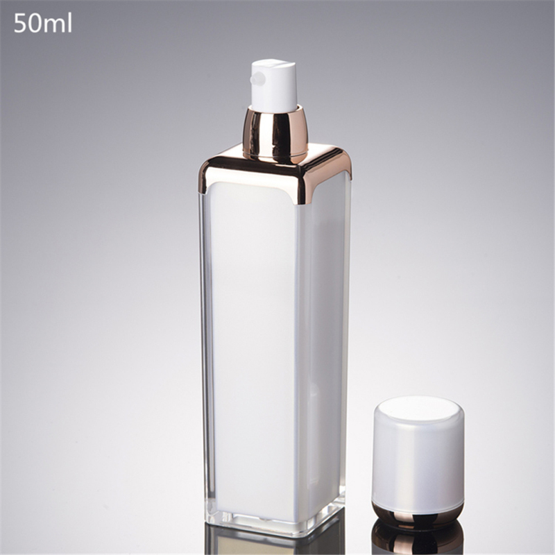 White Cosmetic Acrylic Lotion Pump Bottle 