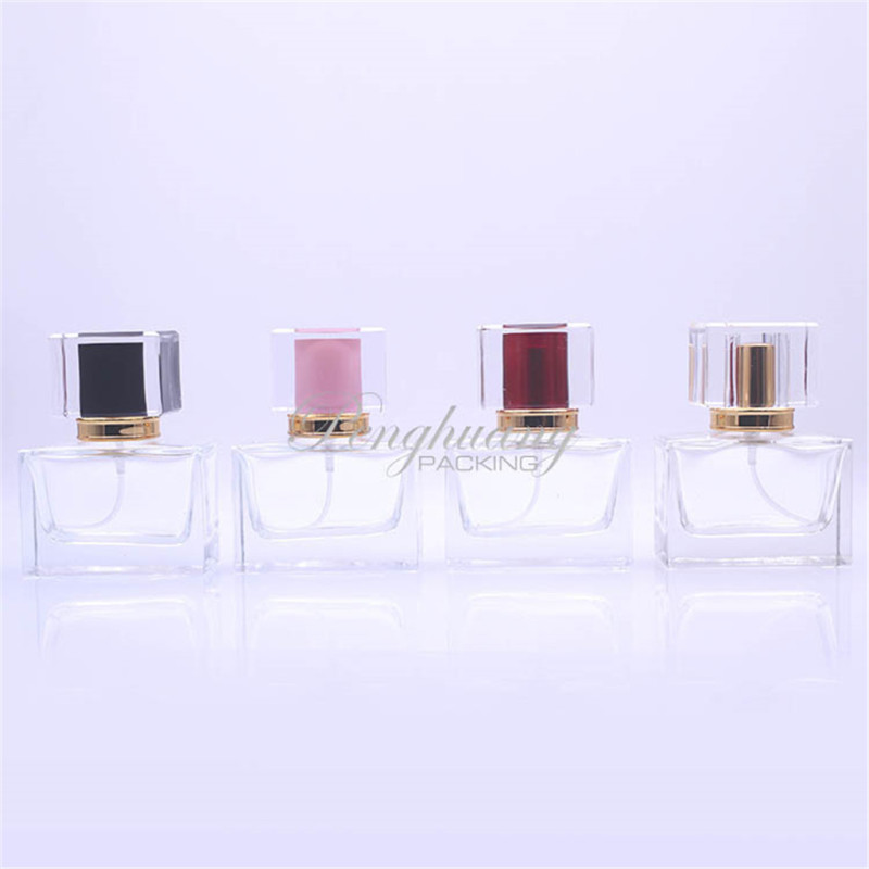 Stock 33.5ml clear glass perfume bottles empty bottle with spray cap