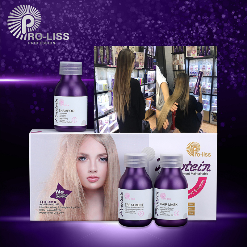 Pro-Liss 100ml Mini Set New Design Zero Formalin Brazilian Bio Keratin Cream Hair Treatment With Protein 
