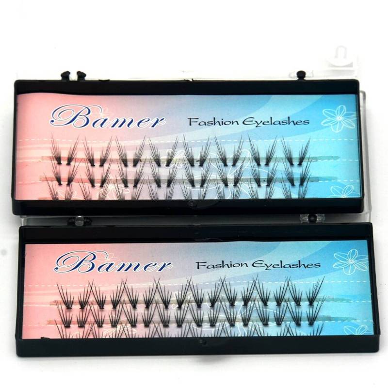 wholesale Synthetic Cluster Individual Flare Eyelash Extension can do custom logo box