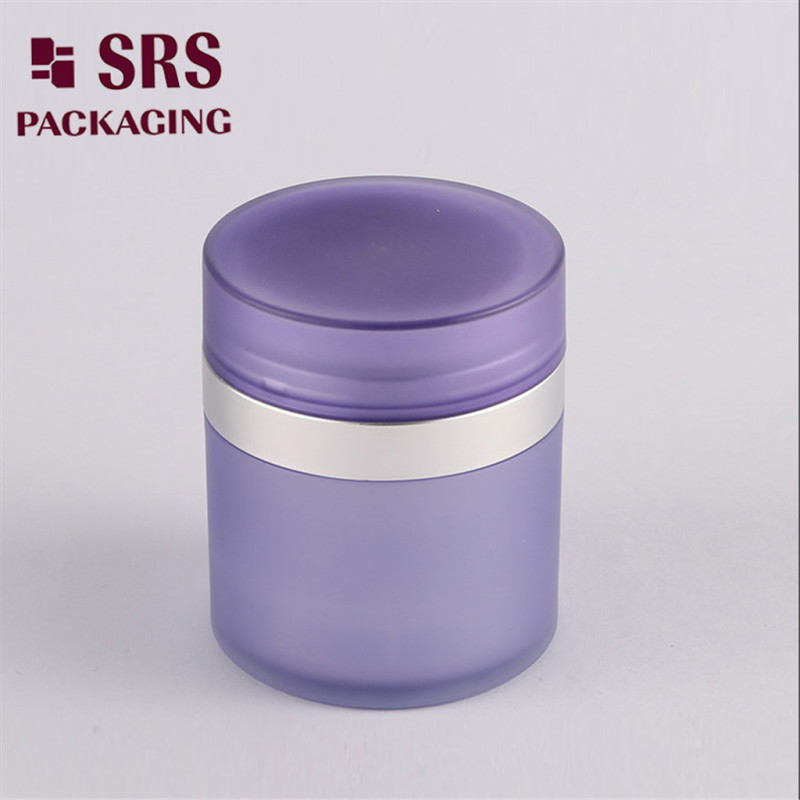 Cosmetic Plastic Face Cream 15ml 30ml 50ml White Round Shape  Serum Airless Pump Cosmetic Jars Acrylic
