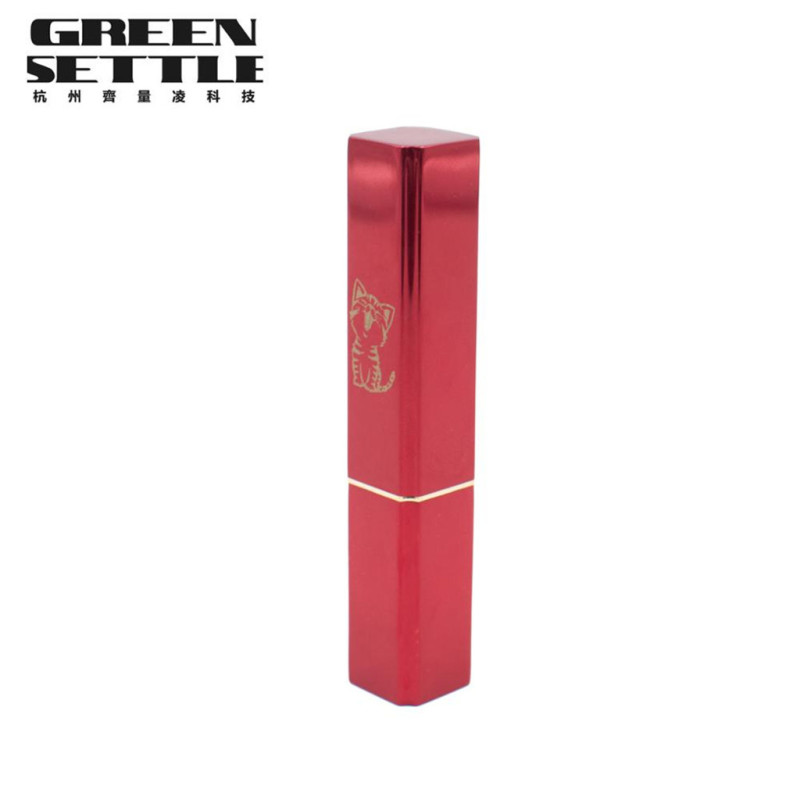 Aluminum square shape red lipstick tube 