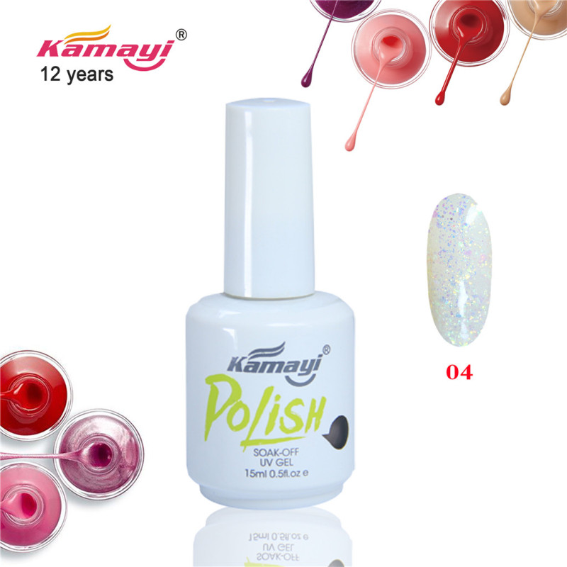 Kamayi Wholesale 15ml Clear Sliver Gold Glisten Sequin Nail Art Uv Gel Polish Nail Gel for Salon with Factory Price 
