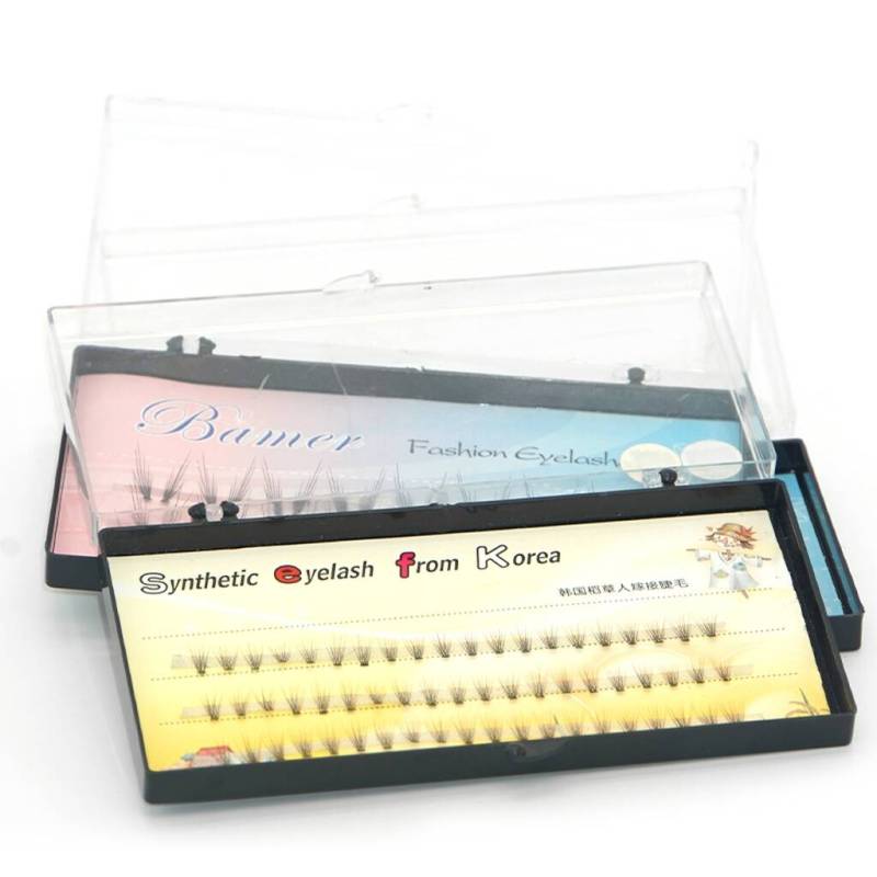 wholesale Synthetic Cluster Individual Flare Eyelash Extension can do custom logo box