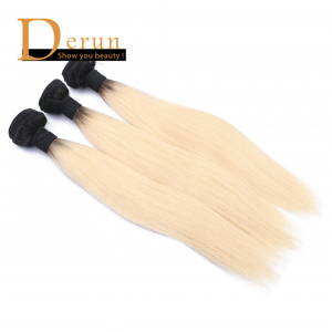 Blonde color human hair lace closure top quality 
