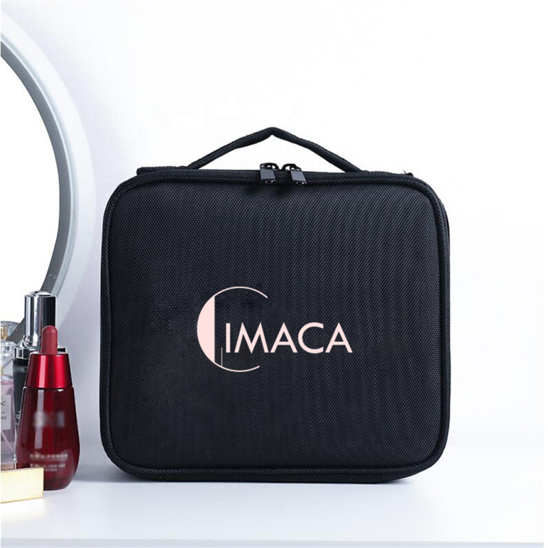 Hot sale professional portable travel eyelash bag makeup vanity box with dividers 