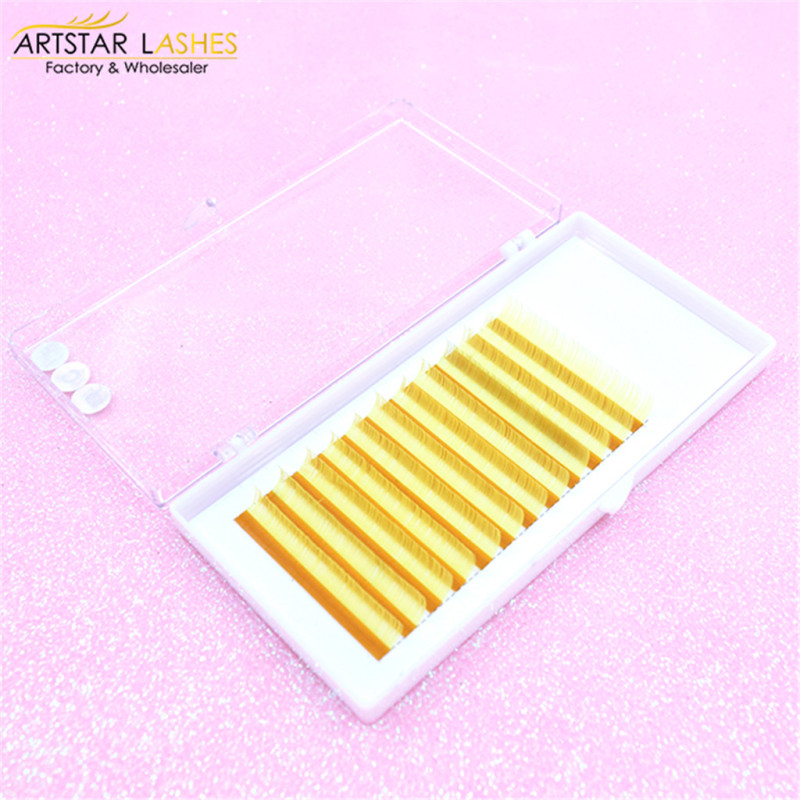 Private Label Eyelash Extension Rainbow Color 0.3mm Thickness Synthetic Silk Lashes Extensions 
