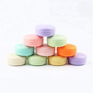 colorful plastic empty cute macaron shape lip balm container 