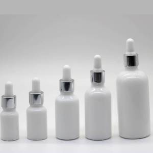 Customized cosmetic white essential oil glass dropper bottle for skin care packaging