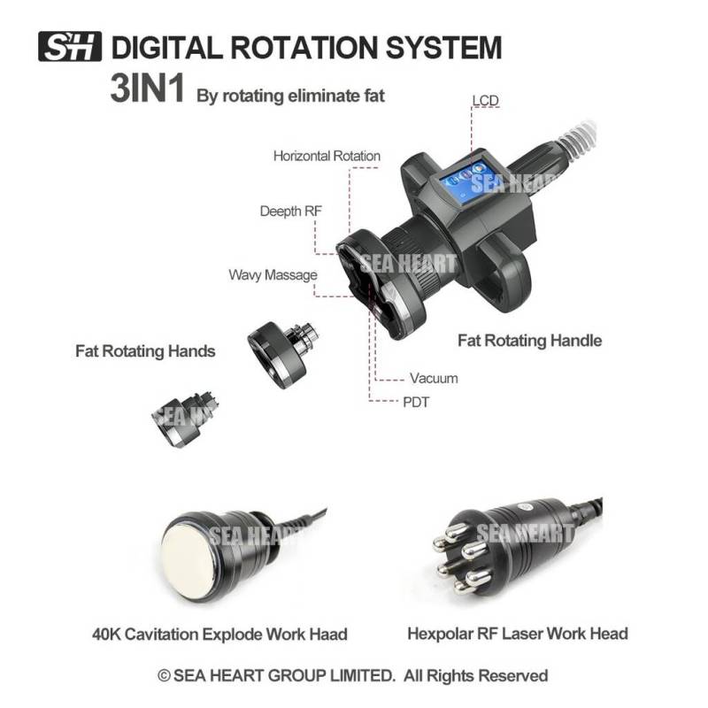 3in1 digital rotation system +Rf +40k Vacuum Cavitation devices M9 3S