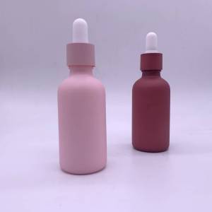 50ml Customized round opal glass sreum bottle with matte dropper for skin care