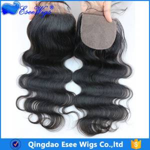 Factory Wholesale Stock Cheap Brazilian Virgin Hair 3 Part Top Silk Base Closure with Baby Hair Free Part Closure 4x4 5x5 6x6