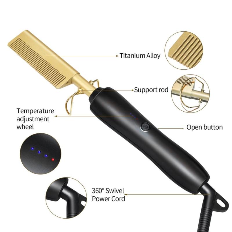 Wet and Dry Hair Use Hair Curling Iron Straightener Comb