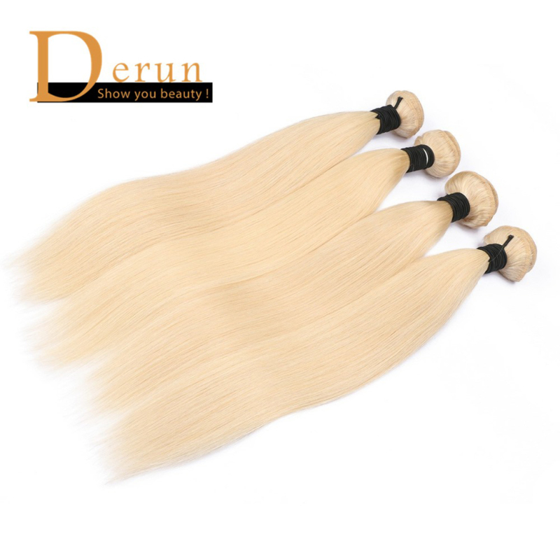 Derun hair blond 613 color straight wholesale virgin hair vendors 