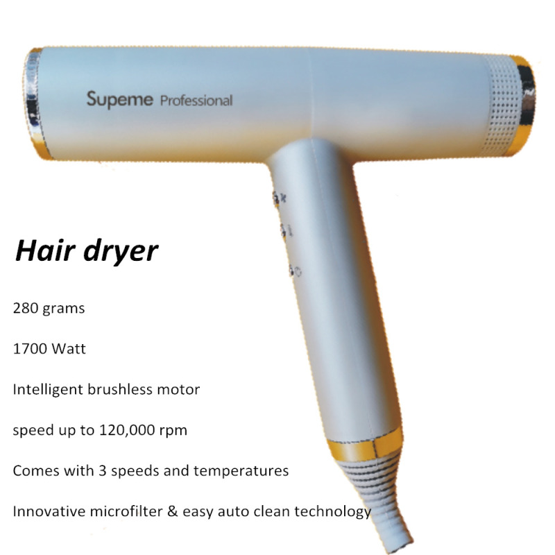 New Lightweight Powerful Pro Salon Brushless Motor Hair Blow Dryer 