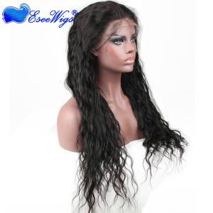 Natural Color Brazilian Human Hair Glueless Natural Wave 360 Lace Frontal Wig with Babyhair