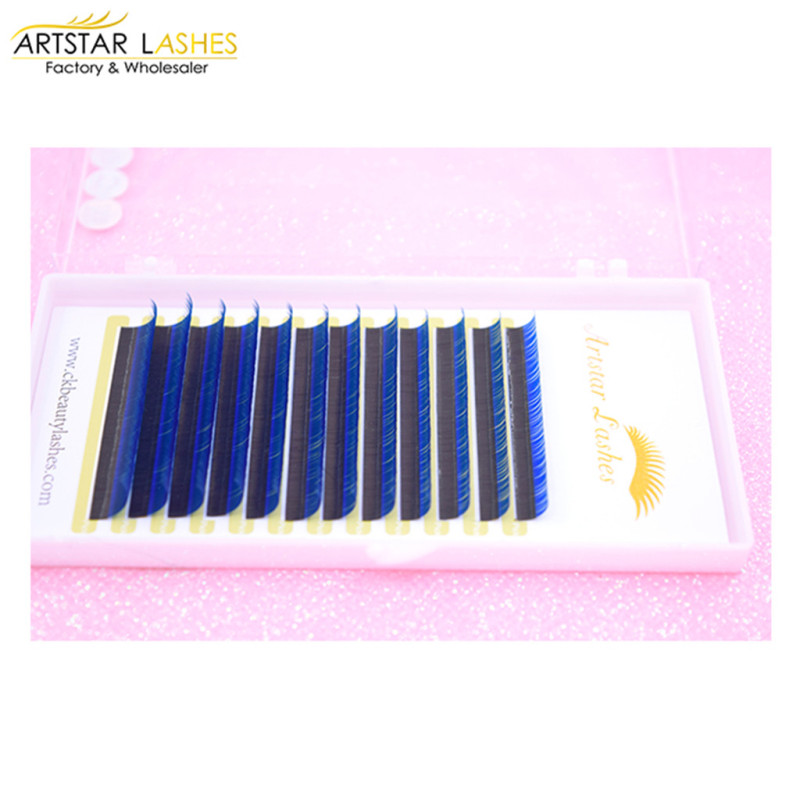 Private Label Eyelash Extension Rainbow Color 0.3mm Thickness Synthetic Silk Lashes Extensions 
