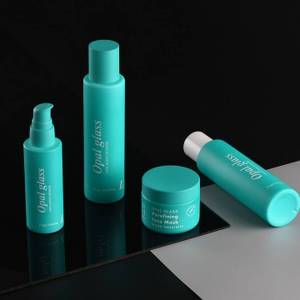 Customized recycled opal glass cosmetic bottle with coating for skin care packaging