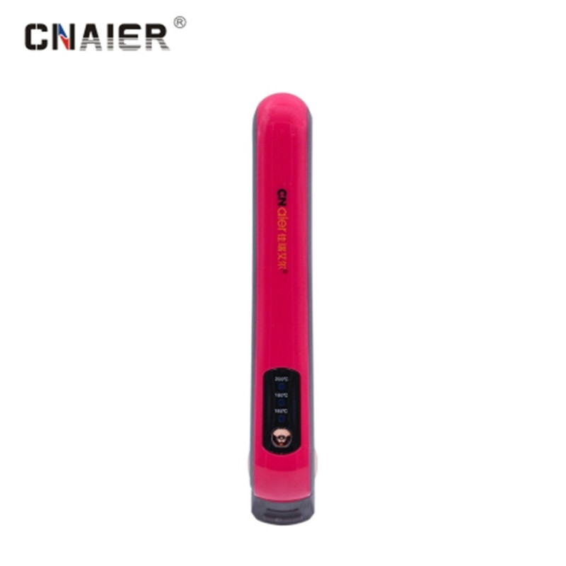 AE-507 CNAIER Mini 3 Heat Modes Usb Powered Rechargeable Cordless Ceramic Coating Hair Straightener Portable Flat Iron
