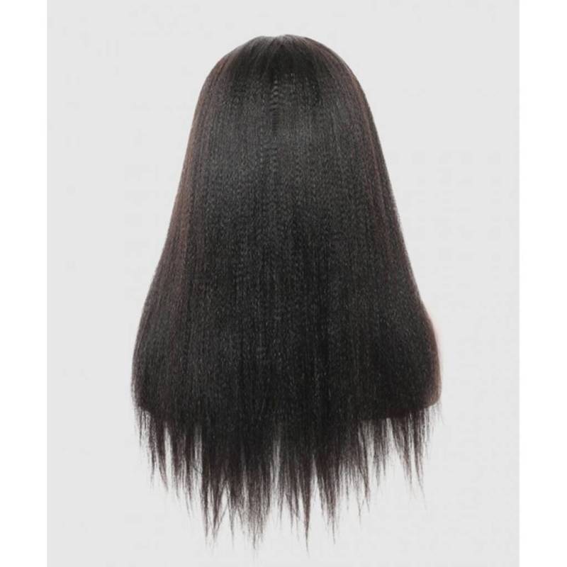 Pre-Made Scalp Glueless 13x6 Lace Front Wig Thick Enough Light Italian Yaki Straight 130%-180% Density Wig Natural Hairline