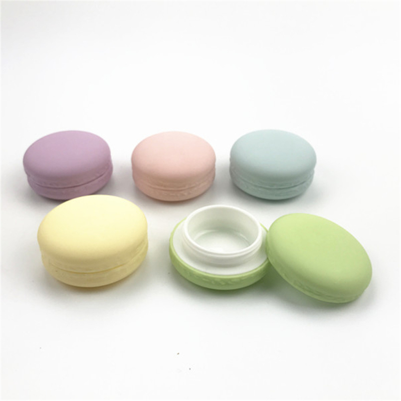 colorful plastic empty cute macaron shape lip balm container 