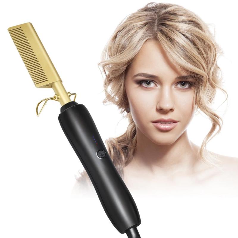 Wet and Dry Hair Use Hair Curling Iron Straightener Comb