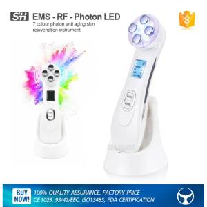 Portable to personal use 7 in 1 multi - function ABS + Electrical Tips + Led lamps radio frequency led facial machine