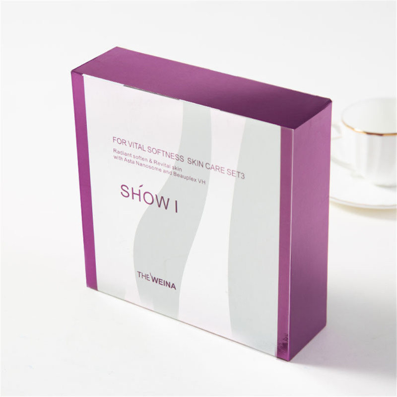 Custom design hot stamping cosmetic luxury gift cosmetic storage Skin care set box 