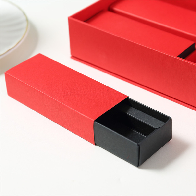 China Wholesale Custom art paper four color lipstick paper cardboard storage packing box with lid closed by magnetic with drawer 