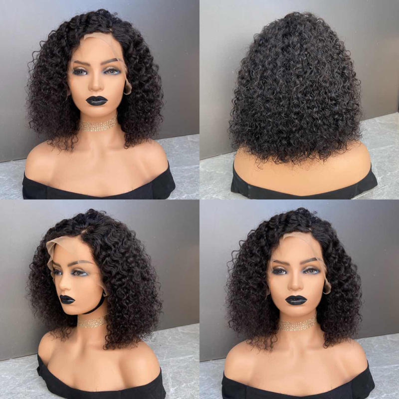 Hot Beauty Cuticle Aligned Hair Curly Bob Wigs Human Hair Brazilian Wigs Human Hair Lace Front Wigs 