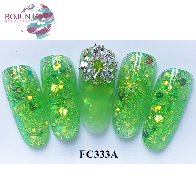 2020 Summer nail arts chunky glitter neon sparkly nail pigment acrylic powder nail polish glitter 