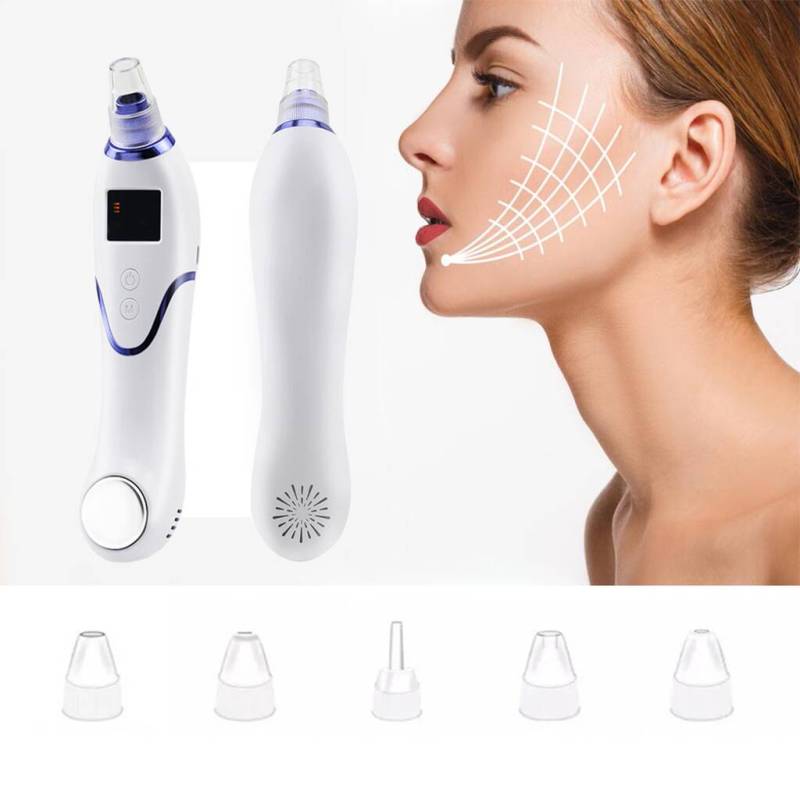 New design electric hot cool massage facial pore cleanser acne removal comedone suction blackhead extractor tool set