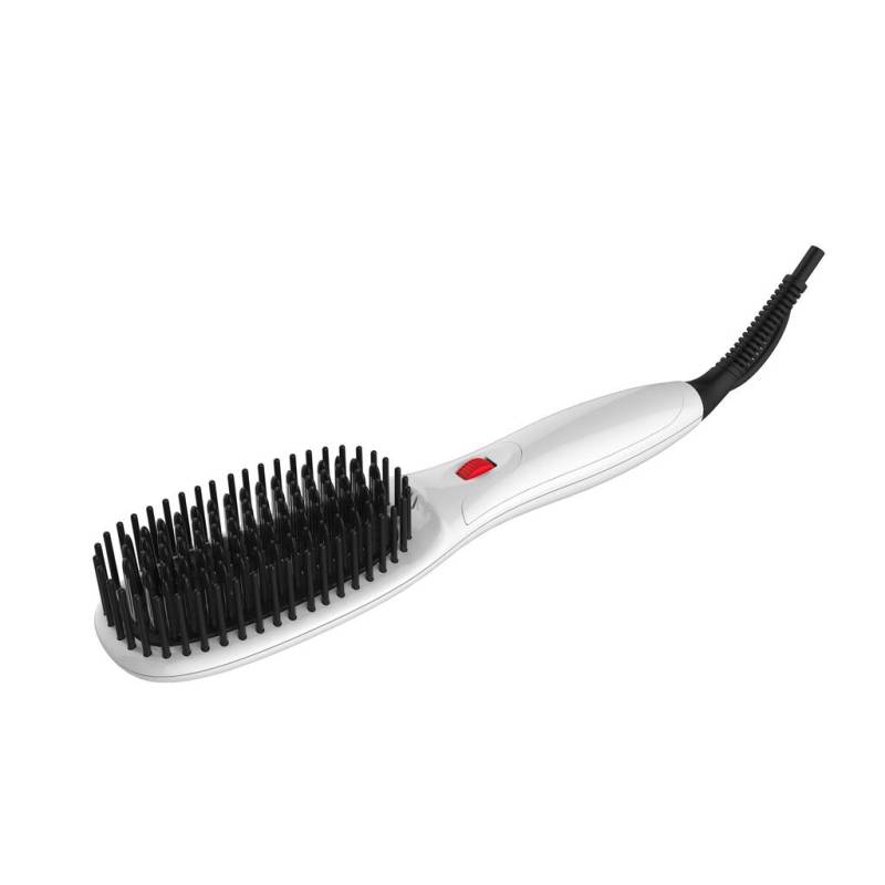 2 in 1 ptc heating ionic brush hair straightener