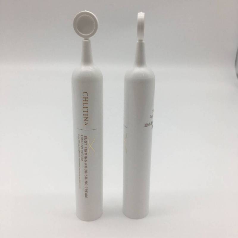 Twist off head for one-time use squeeze tube for cosmetic packaging
