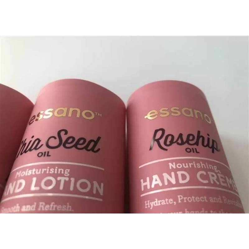 Pink Color Hand Crean Tube Packaging Hot Stamping Gold Black Flip Top Cap