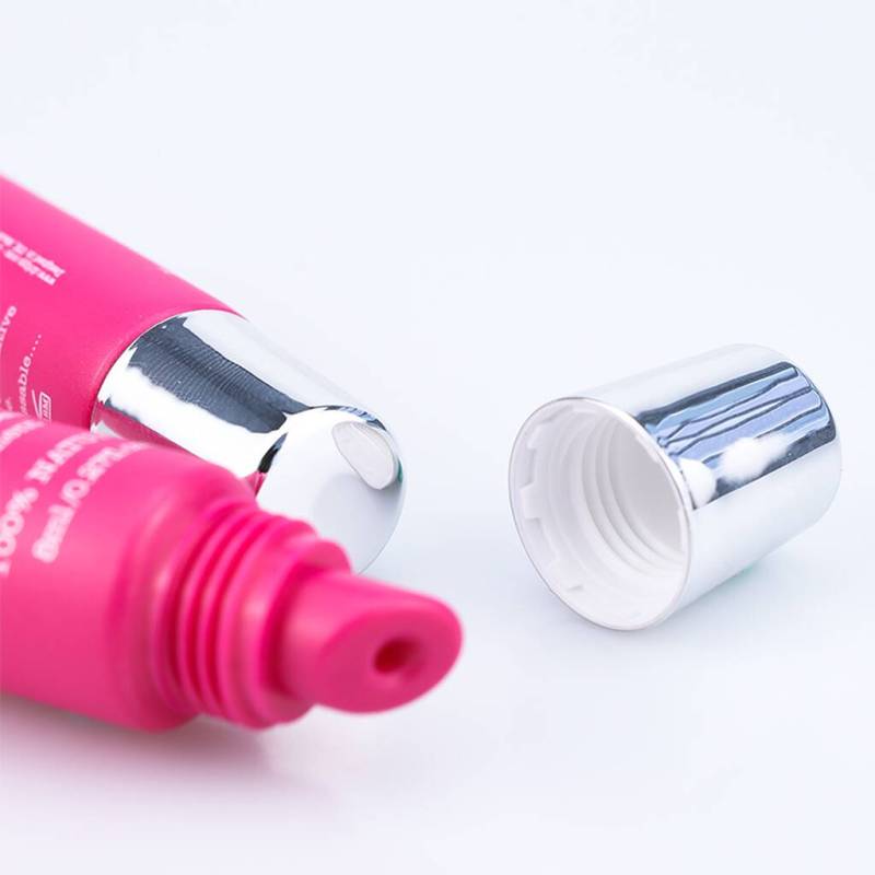 Customized Lip Balm Empty Cosmetic Tube Soft Packaging with Plating Screw on cap