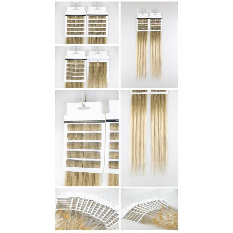 Jiffy hair new trend double drawn 100% raw indian hair virgin cuticle aligned balayage tape hair extension 