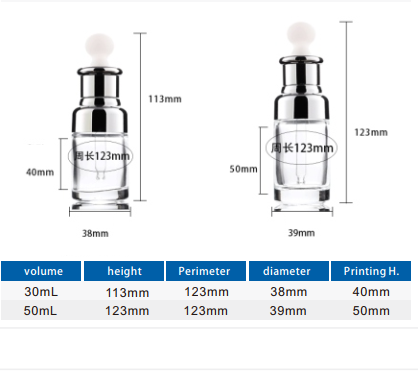 20ml 30ml 50ml new gold and silver essential oils bottle glass dropper bottles for essence skin care 