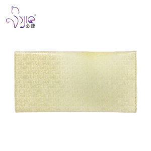 White color PU Makeup Brush Bag with embroidery pattern 