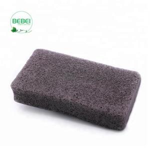 100% Natural Activated bamboo Charcoal freeze drying square bath Sponge from konjac sponge company