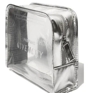 Custom Printed Transparent Makeup PU PVC Bag Color Half White Clear Cosmetic Bag EVA Travel Pouch Make up OEM Waterproof Bag